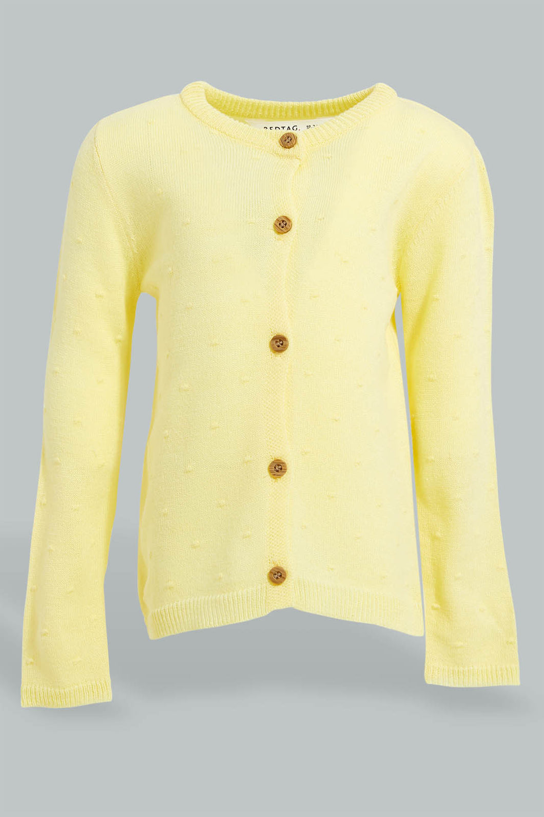 Redtag-Yellow-Solid-Cardigan-Cardigans-Infant-Girls-3 to 24 Months