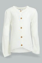 تنزيل الصورة على معرض الصور، Redtag-Off-White-Solid-Cardigan-Cardigans-Infant-Girls-3 to 24 Months
