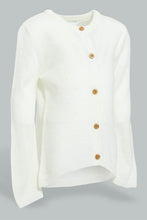 تنزيل الصورة على معرض الصور، Redtag-Off-White-Solid-Cardigan-Cardigans-Infant-Girls-3 to 24 Months
