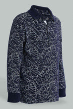 Load image into Gallery viewer, Redtag-Navy-Long-Sleeve-Splat-Print-Polo-Shirt-Polo-Shirts-Boys-2 to 8 Years
