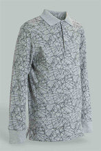 Load image into Gallery viewer, Redtag-Grey-Marl-Long-Sleeve-Splat-Print-Polo-Shirt-Polo-Shirts-Boys-2 to 8 Years
