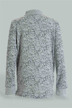 Load image into Gallery viewer, Redtag-Grey-Marl-Long-Sleeve-Splat-Print-Polo-Shirt-Polo-Shirts-Boys-2 to 8 Years
