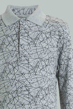 Load image into Gallery viewer, Redtag-Grey-Marl-Long-Sleeve-Splat-Print-Polo-Shirt-Polo-Shirts-Boys-2 to 8 Years
