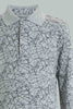 Redtag-Grey-Marl-Long-Sleeve-Splat-Print-Polo-Shirt-Polo-Shirts-Boys-2 to 8 Years
