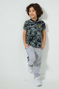 Redtag-Black-Batman-Polo-Polo-Shirts-Boys-2 to 8 Years