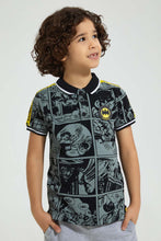 تنزيل الصورة على معرض الصور، Redtag-Black-Batman-Polo-Polo-Shirts-Boys-2 to 8 Years
