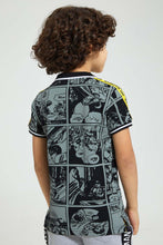 تنزيل الصورة على معرض الصور، Redtag-Black-Batman-Polo-Polo-Shirts-Boys-2 to 8 Years
