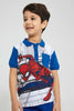 Redtag-Blue-Spiderman-Polo-Character-Boys-2 to 8 Years