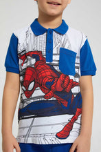 تنزيل الصورة على معرض الصور، Redtag-Blue-Spiderman-Polo-Character-Boys-2 to 8 Years
