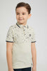 Redtag-Beige-Splat-Print-Cut-&-Sew-Polo-Polo-Shirts-Boys-2 to 8 Years