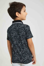 تنزيل الصورة على معرض الصور، Redtag-Black-Splat-Print-Short-Sleeve-Polo-Shirt-Polo-Shirts-Boys-2 to 8 Years
