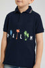 Redtag-Navy-Palm-Printed-Polo-With-Tipping-Collar-Polo-Shirts-Boys-2 to 8 Years