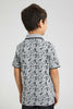 Redtag-Grey-Splat-Print-Short-Sleeve-Polo-Shirt-Polo-Shirts-Boys-2 to 8 Years