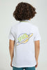 Redtag-White-Print-Polo-With-Tipping-Collar-Polo-Shirts-Boys-2 to 8 Years