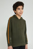 Redtag-Olive-Gamer-Embroideredoss-SweaT-Shirt-Sweatshirts-Senior-Boys-9 to 14 Years