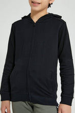 تنزيل الصورة على معرض الصور، Redtag-Black-Ottoman-On-Sleeve-SweaT-Shirt-Sweatshirts-Senior-Boys-9 to 14 Years
