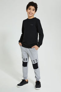 Redtag-Grey-Fearless-Active-Pant-Joggers-Senior-Boys-9 to 14 Years