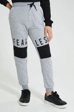 تنزيل الصورة على معرض الصور، Redtag-Grey-Fearless-Active-Pant-Joggers-Senior-Boys-9 to 14 Years
