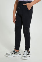 تنزيل الصورة على معرض الصور، Redtag-Black-Biker-Knee-Active-Pant-Joggers-Senior-Boys-9 to 14 Years
