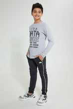 تنزيل الصورة على معرض الصور، Redtag-Charcoal-Side-Tape-Active-Pant-Joggers-Senior-Boys-9 to 14 Years
