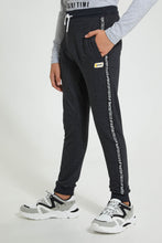 تنزيل الصورة على معرض الصور، Redtag-Charcoal-Side-Tape-Active-Pant-Joggers-Senior-Boys-9 to 14 Years
