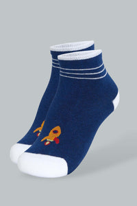 Redtag-Assorted-3-Pack-Ankle-Rocket-Socks-Ankle-Socks-Boys-2 to 8 Years