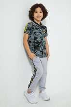 تنزيل الصورة على معرض الصور، Redtag-Grey-Batman-Jog-Pant-Joggers-Boys-2 to 8 Years
