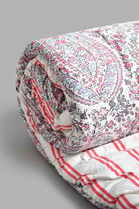 Redtag-Pink-Paisley-Print-6-Piece-Comforter-Set-(Double-Size)-Comforters-Home-Bedroom-