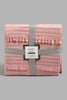 Redtag-Pink-Eyelet-2-Pieces-Bedspread-Set-With-Tassels
-(Single-Size)-Bedspreads-Home-Bedroom-