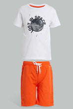تنزيل الصورة على معرض الصور، Redtag-White-Space-Lenticular-Print-T-Shirt-And-Short-Set-Sets-Boys-2 to 8 Years
