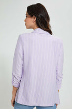 تنزيل الصورة على معرض الصور، Redtag-Lilac-Stripe-Rolled-Up-Sleeve-Jacket-Jackets-Women&#39;s-
