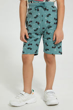 تنزيل الصورة على معرض الصور، Redtag-Beige-Monster-Truck-Print-T-Shirt-And-Shorts-Set-Sets-Boys-2 to 8 Years
