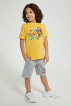 Load image into Gallery viewer, Redtag-Gold-Dino-Print-T-Shirt-And-Shorts-Set-Sets-Boys-2 to 8 Years
