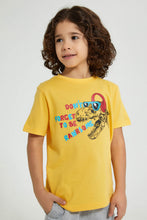 Load image into Gallery viewer, Redtag-Gold-Dino-Print-T-Shirt-And-Shorts-Set-Sets-Boys-2 to 8 Years
