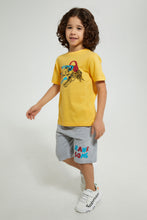 Load image into Gallery viewer, Redtag-Gold-Dino-Print-T-Shirt-And-Shorts-Set-Sets-Boys-2 to 8 Years
