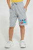 Redtag-Gold-Dino-Print-T-Shirt-And-Shorts-Set-Sets-Boys-2 to 8 Years
