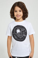 تنزيل الصورة على معرض الصور، Redtag-White-Astronaut-Print-T-Shirt-And-Shorts-Set-Sets-Boys-2 to 8 Years
