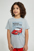 Redtag-Blue-Speed-Monster-Print-T-Shirt-And-Shorts-Set-Sets-Boys-2 to 8 Years