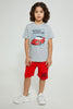 Redtag-Blue-Speed-Monster-Print-T-Shirt-And-Shorts-Set-Sets-Boys-2 to 8 Years