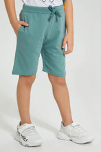 Load image into Gallery viewer, Redtag-White-Dino-Applique-T-Shirt-And-Shorts-Set-Sets-Boys-2 to 8 Years
