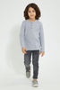 Redtag-Grey-Marl-Long-Sleeve-Jacquard-Henley-T-Shirt-Long-Sleeves-Boys-2 to 8 Years