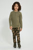 Redtag-Olive-Long-Sleeve-Jacquard-Henley-T-Shirt-Long-Sleeves-Boys-2 to 8 Years