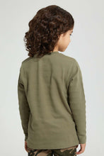 Load image into Gallery viewer, Redtag-Olive-Long-Sleeve-Jacquard-Henley-T-Shirt-Long-Sleeves-Boys-2 to 8 Years
