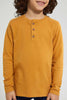 Redtag-Gold-Long-Sleeve-Jacquard-Henley-T-Shirt-Long-Sleeves-Boys-2 to 8 Years