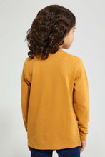 Load image into Gallery viewer, Redtag-Gold-Long-Sleeve-Jacquard-Henley-T-Shirt-Long-Sleeves-Boys-2 to 8 Years
