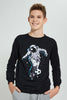 Redtag-Black-Astronaut-Drums-Sweat-T-Shirt-Long-Sleeves-Senior-Boys-9 to 14 Years