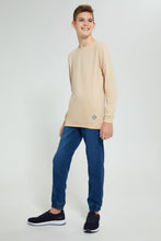 تنزيل الصورة على معرض الصور، Redtag-Beige-Plain-Sweat-T-Shirt-Long-Sleeves-Senior-Boys-9 to 14 Years
