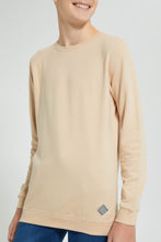 تنزيل الصورة على معرض الصور، Redtag-Beige-Plain-Sweat-T-Shirt-Long-Sleeves-Senior-Boys-9 to 14 Years
