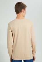 تنزيل الصورة على معرض الصور، Redtag-Beige-Plain-Sweat-T-Shirt-Long-Sleeves-Senior-Boys-9 to 14 Years
