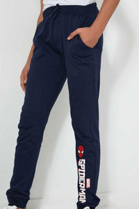 Redtag-Navy-Spiderman-Active-Pant-Joggers-Senior-Boys-9 to 14 Years